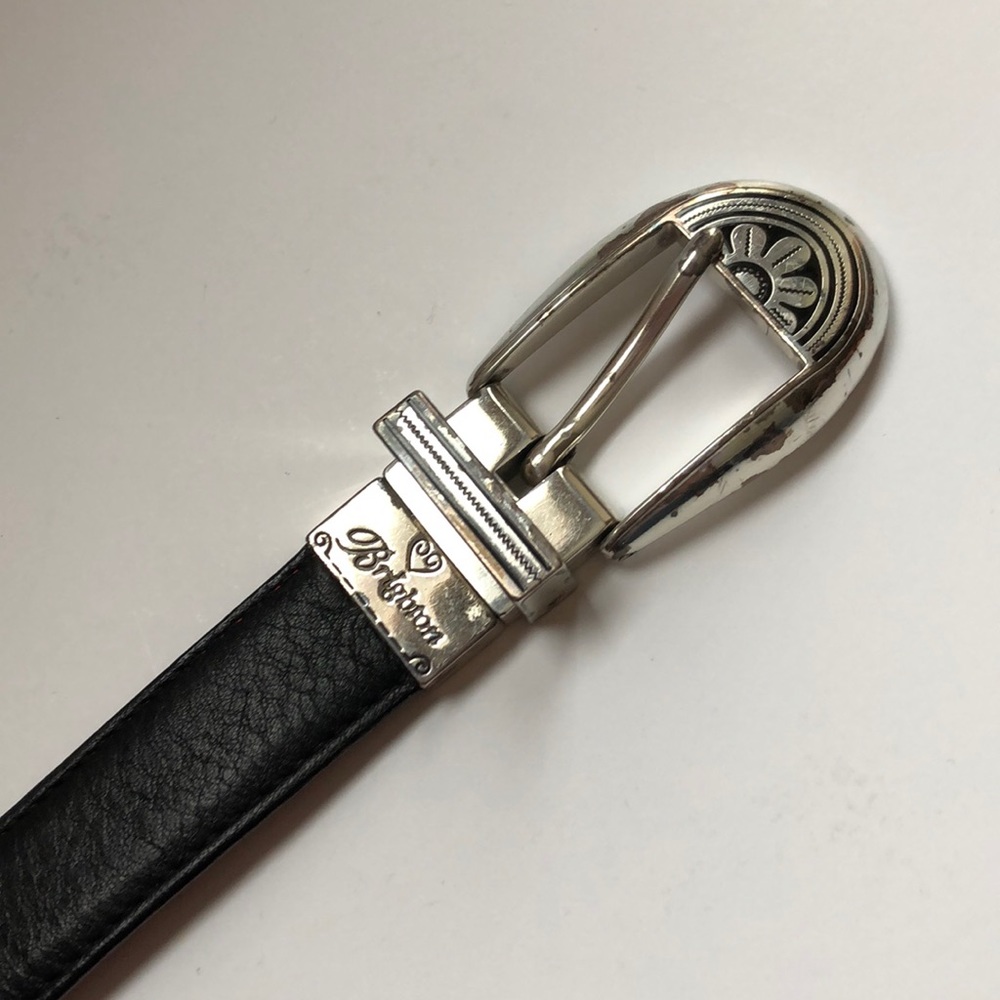 Brighton black leather (reversible/red) belt